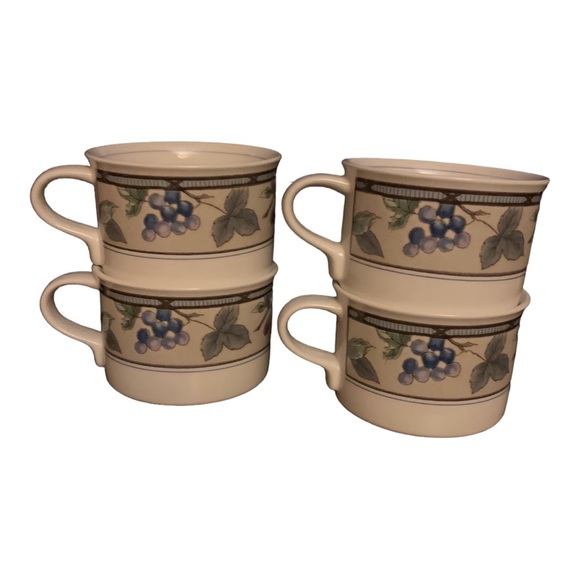 MIKASA Other - Mikasa Intaglio Cups Mugs  Garden Harvest 2.25” T Holds 8 Oz Set Of 4